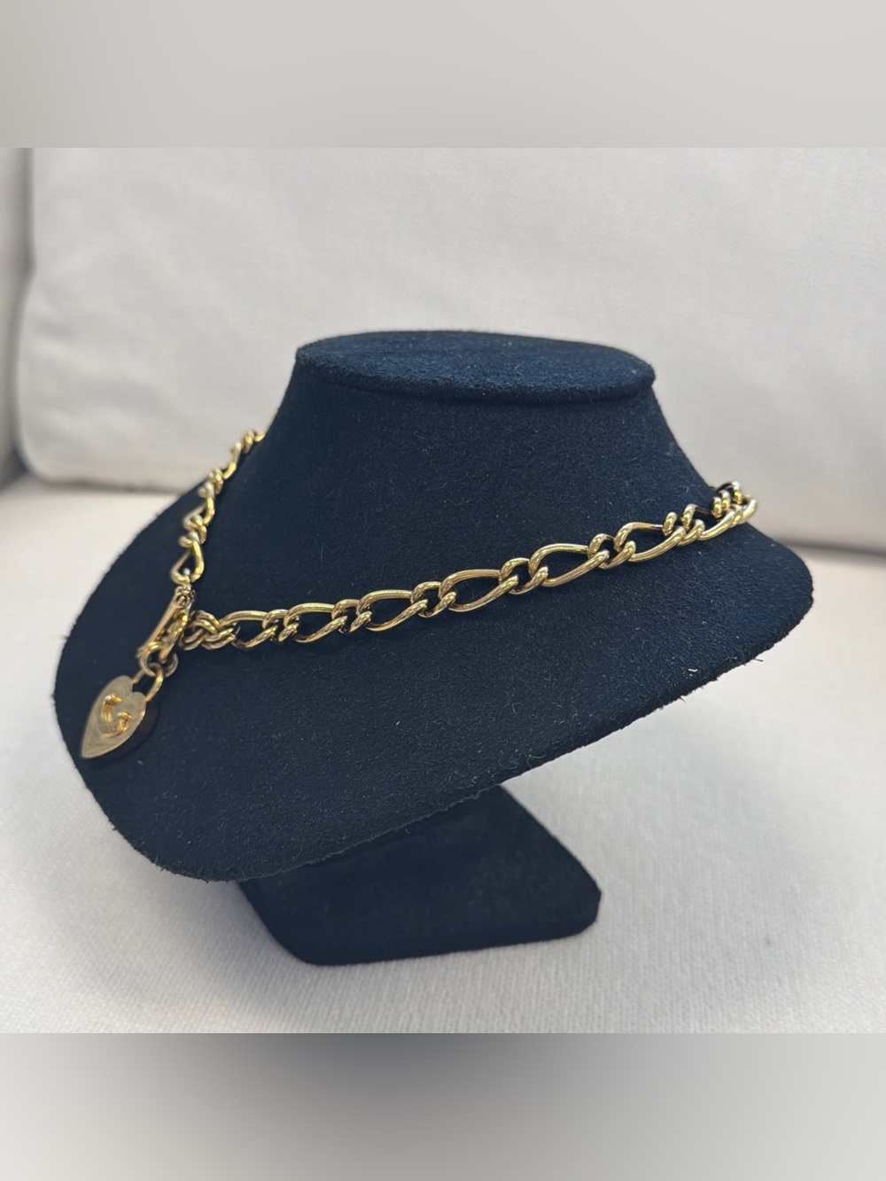 Juicy Couture Vintage Heart Gold Tone Chain Necklace Heavy 16" Y2K Royal Rare - Picture 2 of 8